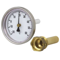 Термометр малый TIM Ф40,  1/4", 0 - 80 гр.