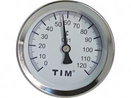 Термометр малый TIM Ф63,  1/2", 0 - 120 гр.